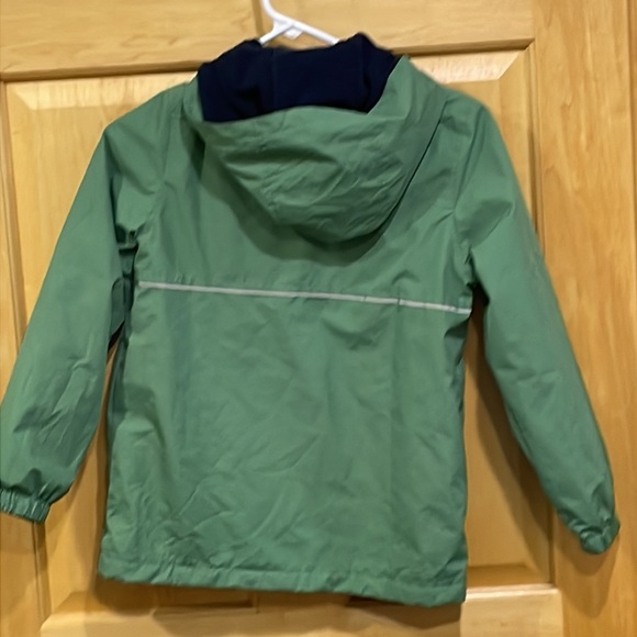 Ummtom green fleece line hooded jacket size 8-9 windbreaker rain jacket - Picture 7 of 13